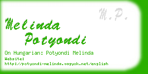 melinda potyondi business card